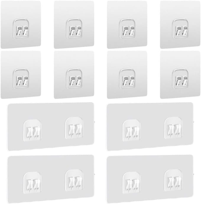 Solidchoice - Set van 12 Transparante Zelfklevende Haakjes