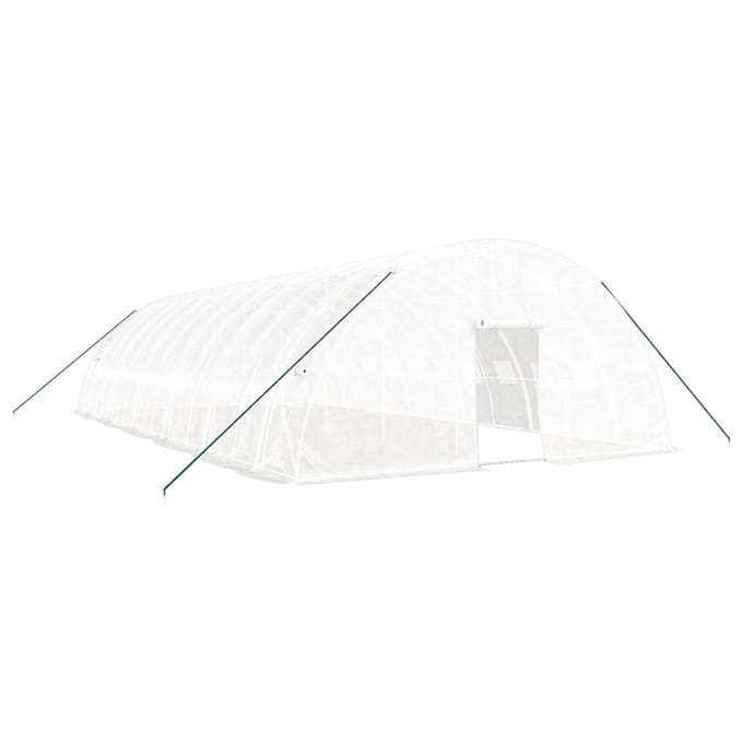 vidaXL - Tuinkas - met - stalen - frame - 72 - m² - 12x6x2,85 - m - wit