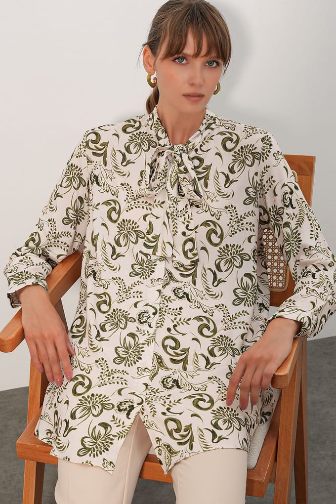 Lange Bloemen Viscose Blouse