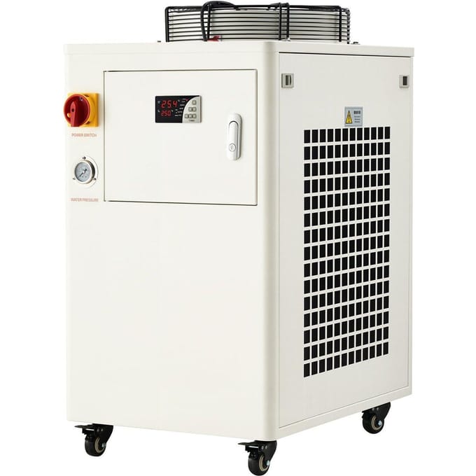 Industriële Waterkoeler, 5000W, Industrieel Waterkoeler Koelsysteem met Compressor, 15L Tankinhoud, 70 L/min Max. Debiet, Laser Chiller, voor