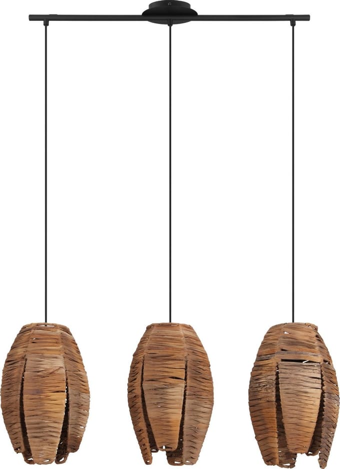 EGLO Mongu 1 Hanglamp - E27 - 79,5 cm - Zwart/Bruin