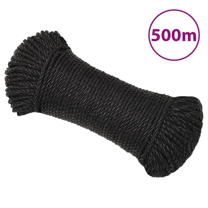 vidaXL - Werktouw - 8 - mm - 500 - m - polypropeen - zwart