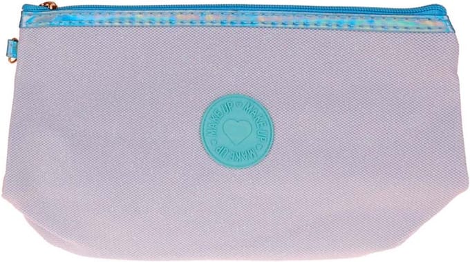 Toilettas Glitter Make-up - Aquablauw - Rits & Handgreep - 27x16x9cm