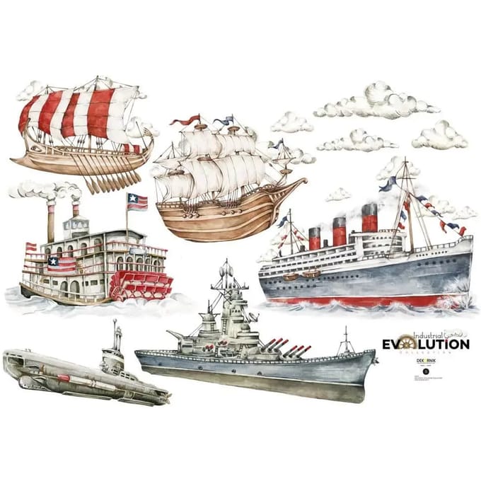 Stickers voor baby's Dekornik History Of Ships/Industrial Evolution
