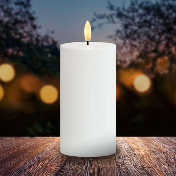 Sirius LED-kaars Sille, werkt op zonne-energie, hoogte 15 cm, wit, IP44
