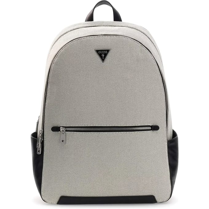 GUESS laptop rugzak rugzak met laptopvak Torino Backpack Black / White beige