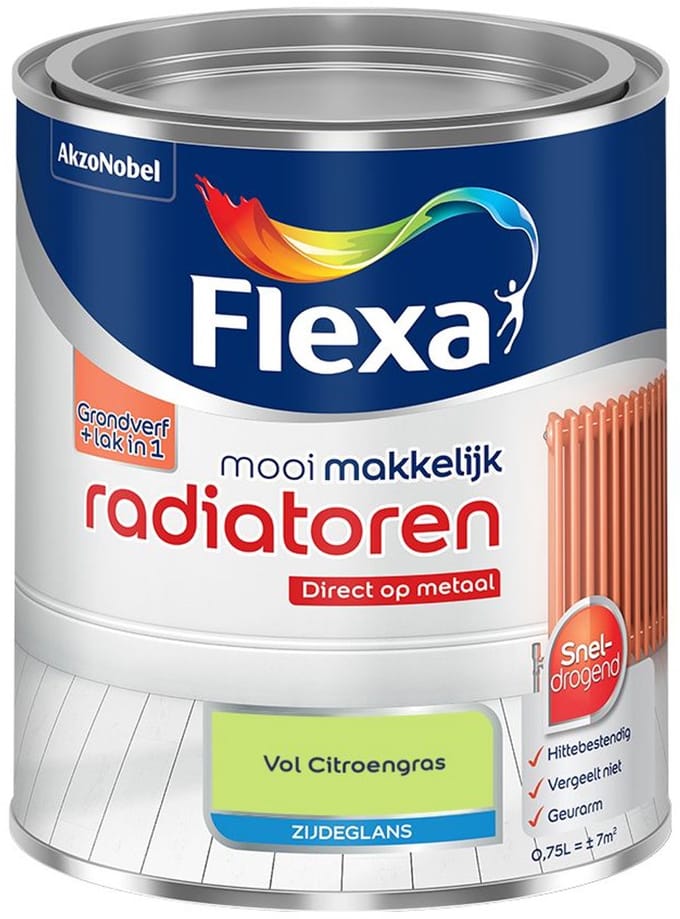 Flexa - Mooi Makkelijk Radiatoren Zijdeglans - Vol Citroengras - Mengverf - 750 Ml