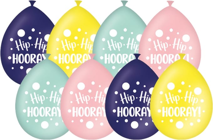 Paperdreams - Ballonnen Hip Hip Hooray - (8 stuks)