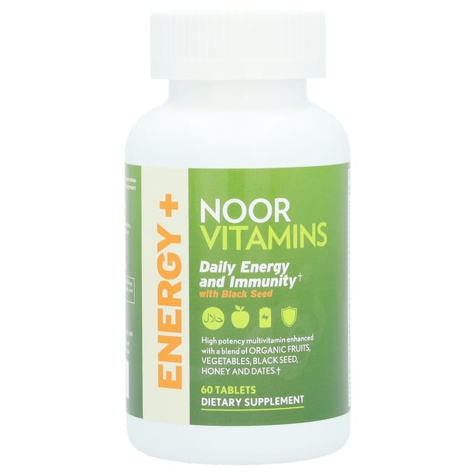 Noor Vitamins, Complément Énergie et Immunité Quotidienne, Nigelle, 60 Comprimés