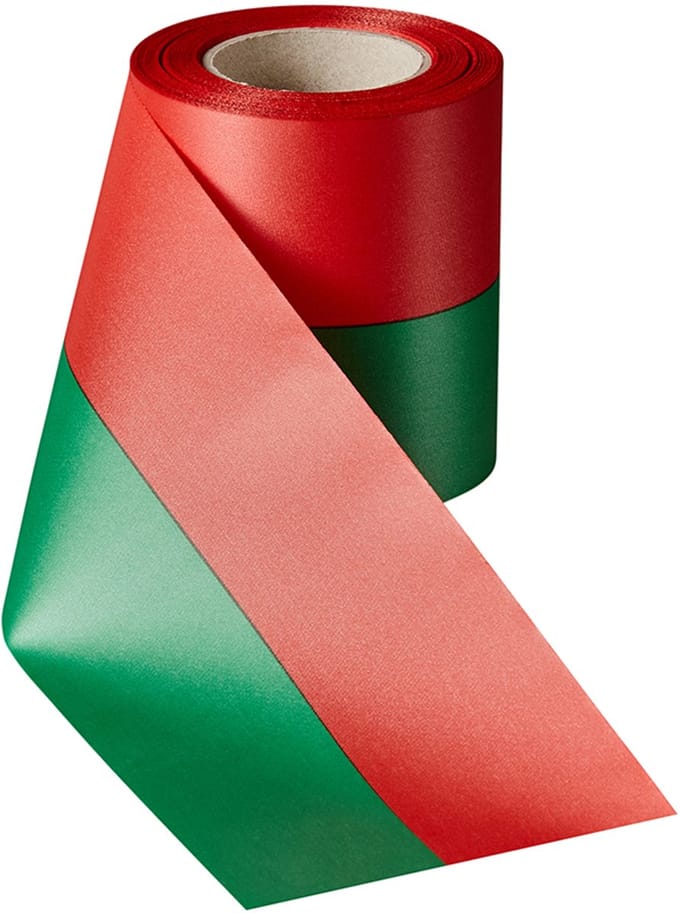 Rouwlint sierlint sjerp 75 MM groen-rood bedrukbaar composteerbaar rol 25 meter