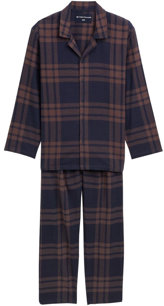 Tom Tailor - Pyjamaset met ruitjespatroon - Maat 50 - braun-dunkel-Karo