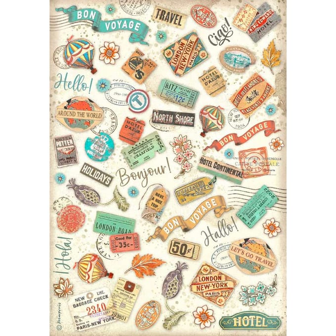 Motief strozijde "Art of Travelling" - Labels