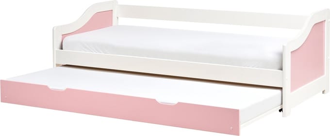 LUNERAY - Onderschuifbed - Roze/Wit - 90 x 200 cm - Hout