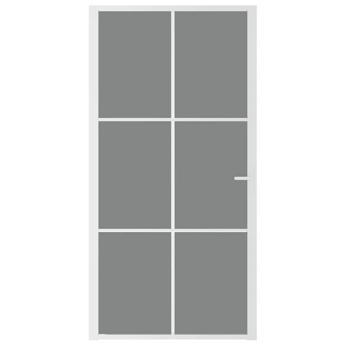 vidaXL - Binnendeur - 102,5x201,5 - cm - ESG-glas - en - aluminium - wit