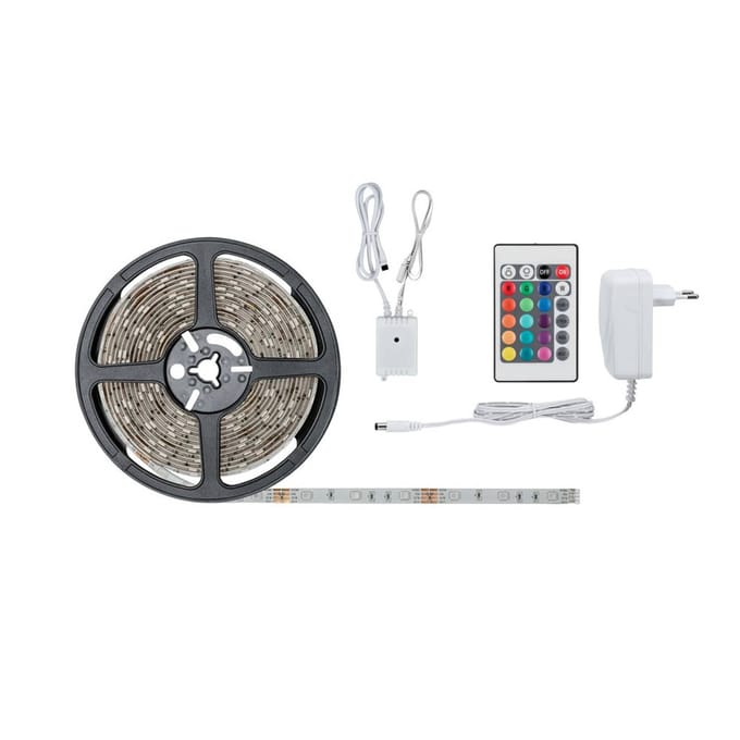 Paulmann SimPLED LED Strip 5 Meter RGB - Plug & Play Set - 17W - 12V - Wit - Metaal/Kunststof