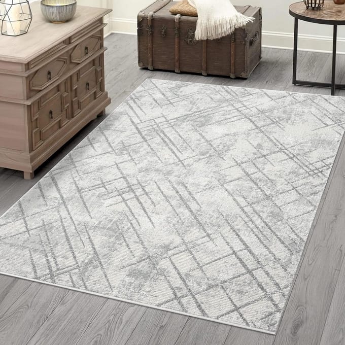 Solidchoice - Vloerkleed Grijs 200 x 290 cm - Vintage Look Laagpolig