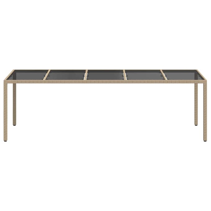 vidaXL Tuin Tafel Beige 250 x 100 x 75 cm poly rattan