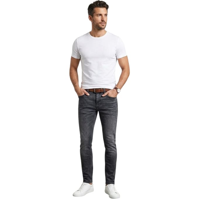 Boss Herenjeans van Delaware Denim, middelhoge taille, slim fit (Medium Grijs)