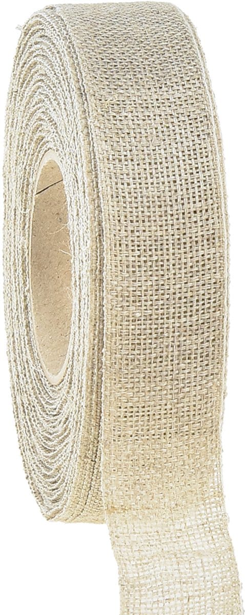 Decoratief lint naturel beige linnen lint 25mm 20m