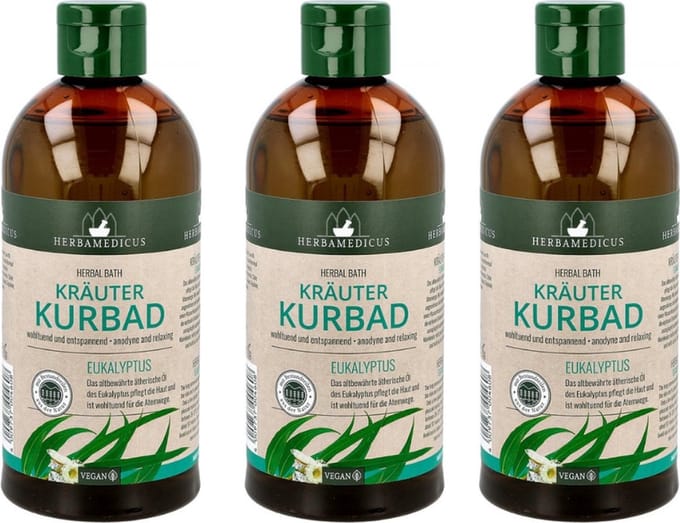 Herbamedicus - 3-Flessen - Eucalyptus kruidenbad - 500ml per fles