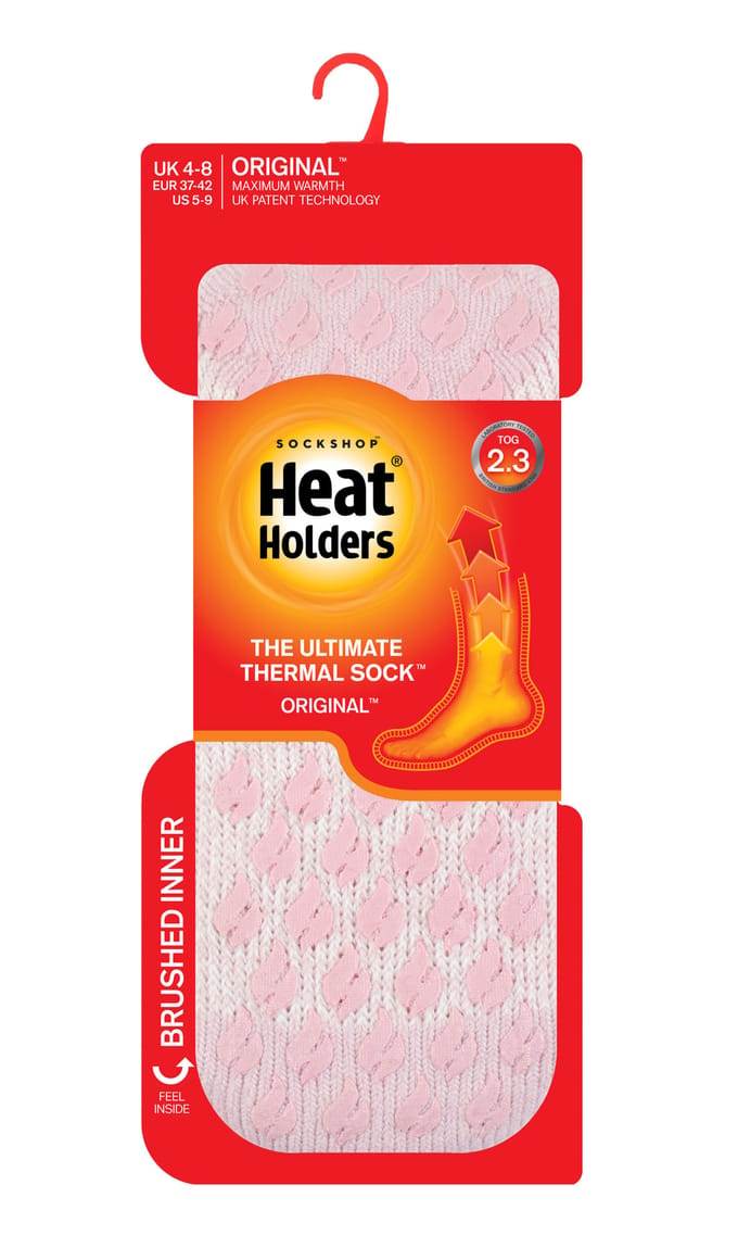 Heat Holders Dames Winter Thermische Slipper Sokken - Gedust Roze (Florence)