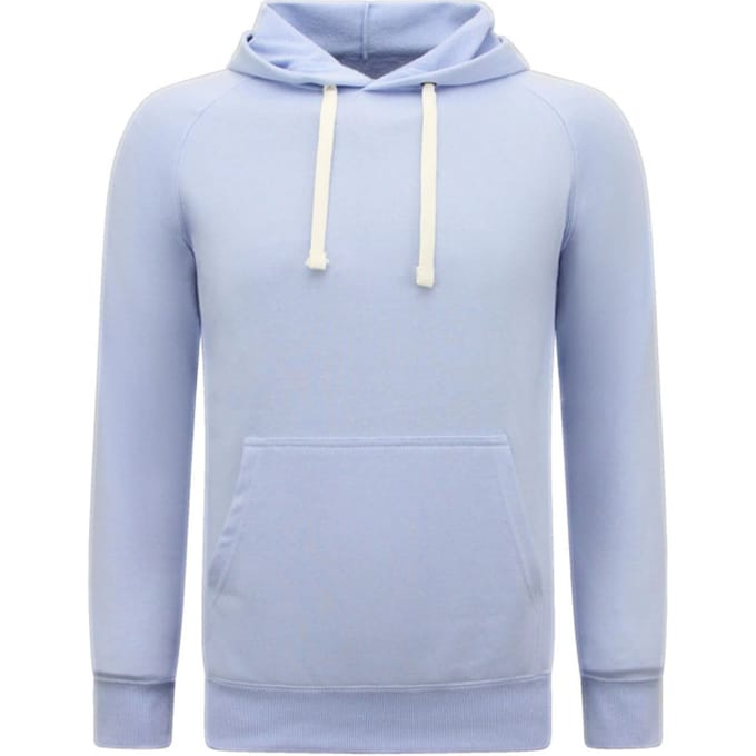 Hoodie Heren - Trui Heren - Sweater Heren - Effen Basic Slim Fit - Licht Blauw