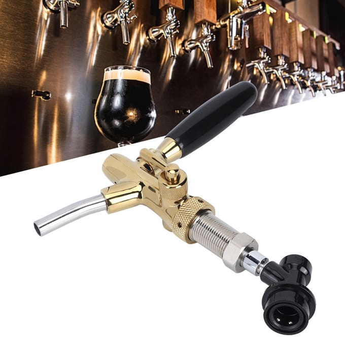Verstelbare RVS Bierkraan Tap met Kogelvergrendeling voor Homebrew Vat Wijn Drank black