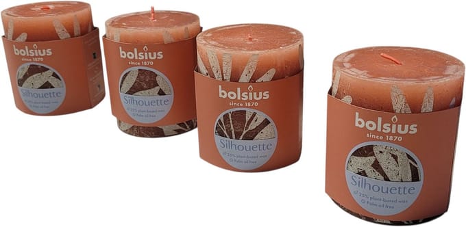 Bolsius Stompkaarsen - Set van 4 – Lange Brandduur 35 uur – 80×68 mm