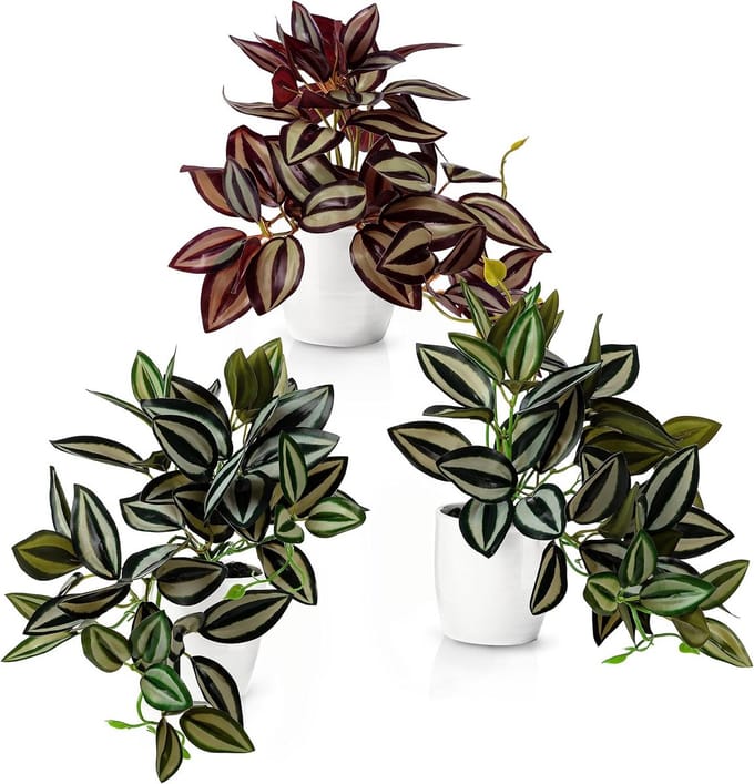 Omgoods - Set van 3 Kunstplanten in Keramische Potten