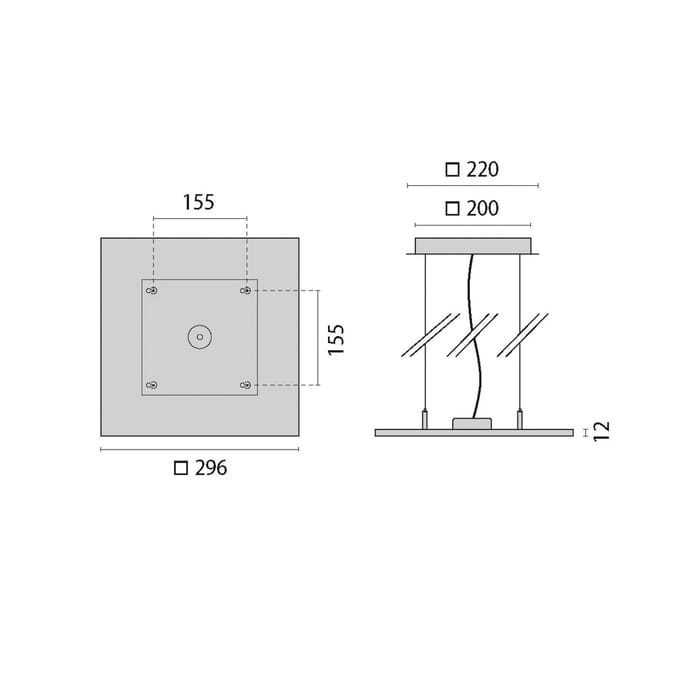 Performance in Lighting LED hanglamp FL Square 300 PL OP aan/uit 830