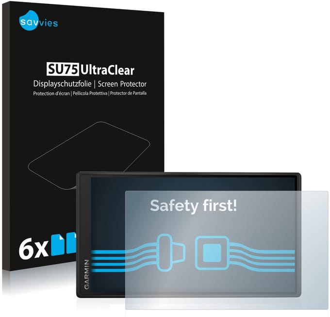 Savvies - Screenprotector voor Garmin DriveSmart 55 - Folie Beschermfolie transparant 6 Stuks
