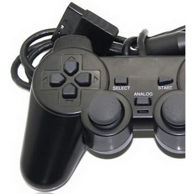 Manette - Doubleshock 2 - PS2 - Noir - Compatible - Vibrante zwart