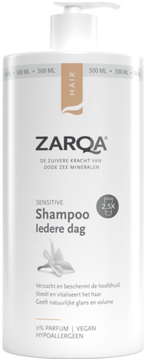 Zarqa Sensitive Shampoo Iedere Dag - 6 x 500 ml - Voordeelverpakking