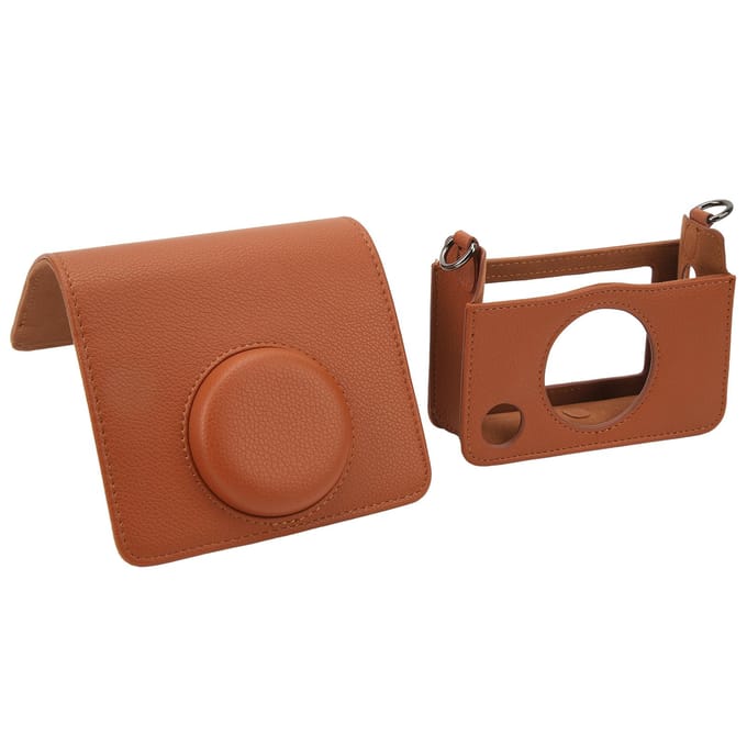 Instant Camera Tas Licht Luxe Textuur PU Compatibele Camera Lederen Hoes voor Fujifilm Mini EVO bruin