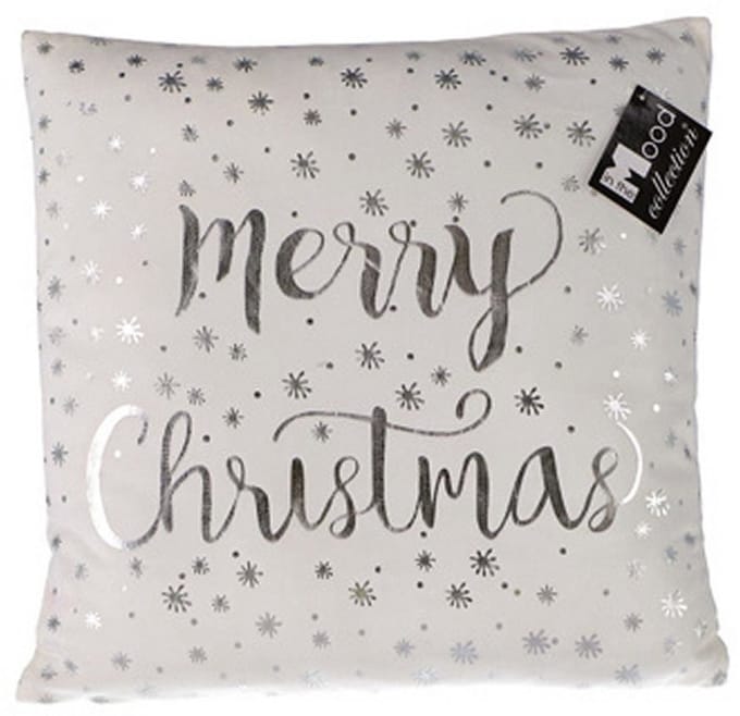 In the Mood Collection Merry Christmas Kussen Wit 40x40x10 cm