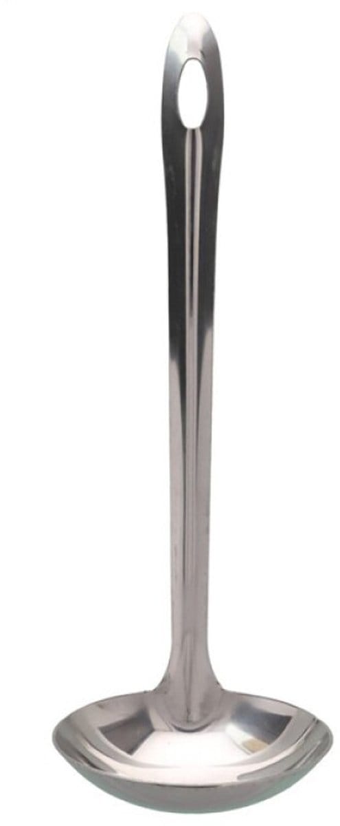 Gerimport Soep/saus opscheplepel - metaal - zilver - 26 cm - keukengerei - soeplepel