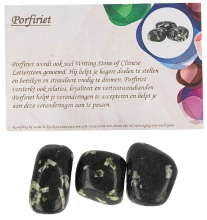 Porfiriet 50 gr. trommelstenen (mt3) met info