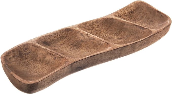 Snackbord Houten Split MANGO 35x11 cm - Dipschaal - Serveerbord - Serveerschaal