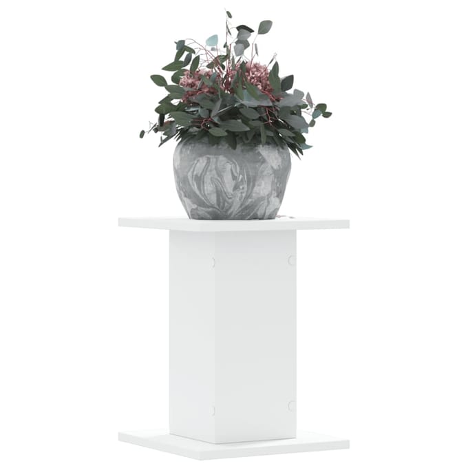 vidaXL - Plantenstandaards - 2 - st - 30x30x40 - cm - bewerkt - hout - wit
