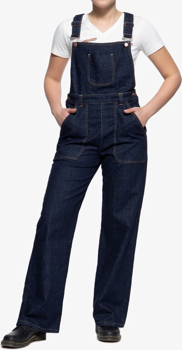 Queen Kerosin Dames Denim Marlene Latzhose Denim