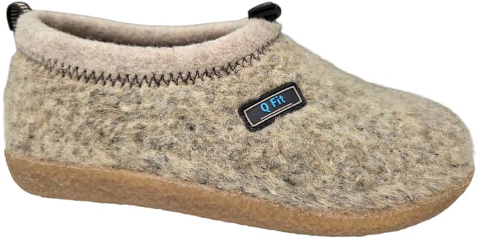Q Fit Cato Offwhite Wollen Gesloten Dames Pantoffels - Offwhite - 36