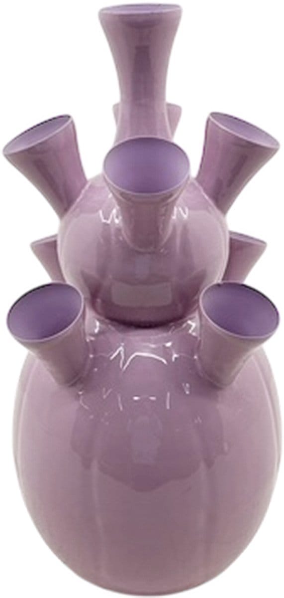 by Mooss - Enamel - Tulpenvaas - Toetervaas - Large - Lila - Licht Paars - Light Purple - 64 cm - Ã˜ 30 cm - Hoogglans - Metaal