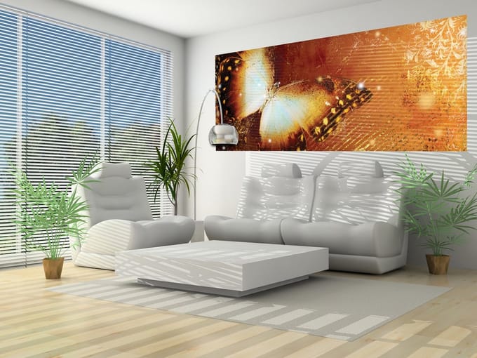 Butterfly gold wallcovering