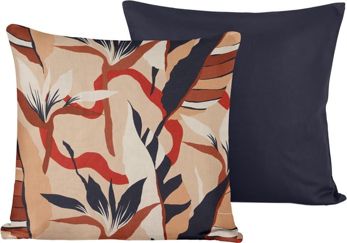De Witte Lietaer Sierkussensloop Set Junglecat Dress Blues - 40 x 40 cm - Satijn Katoen