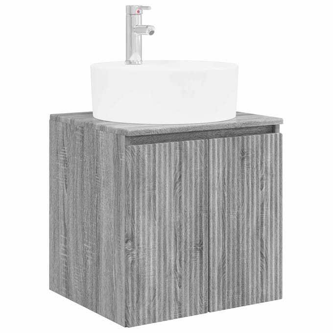 vidaXL - Wandgemonteerde - wastafel - van - een - meubel - Grijs - Sonoma