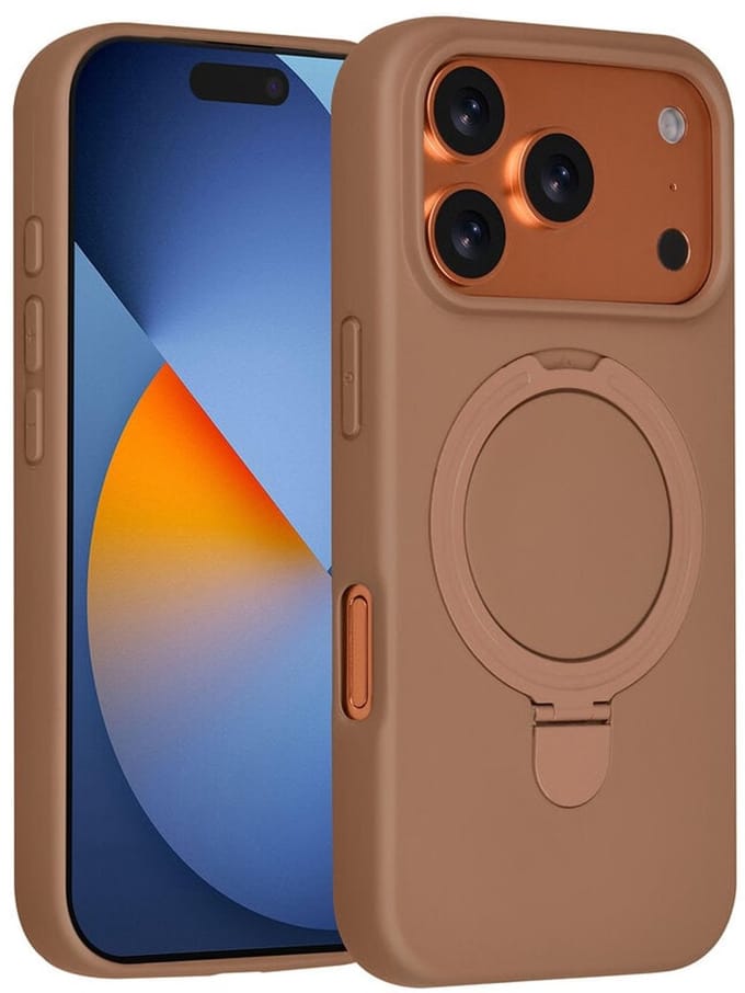 TUNIQ Back cover - iPhone 17 Pro - Desert Bruin - MagSafe Ring Stand - Schokabsorberend