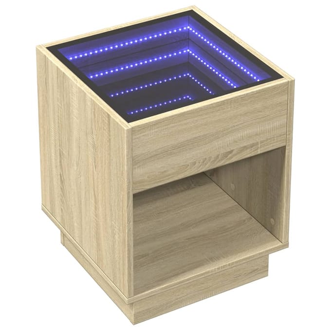 vidaXL - Salontafel - met - Infinity - LED - 40x40x50 - cm - sonoma - eikenkleurig