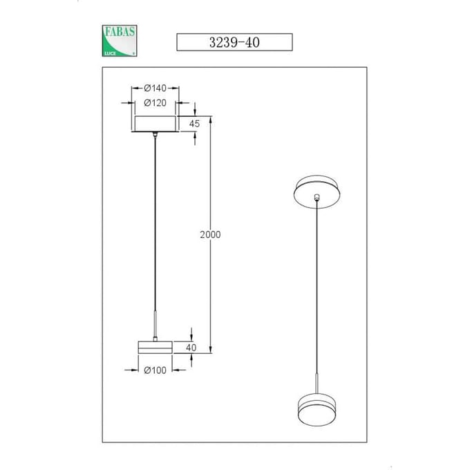Fabas Luce Hanglamp Dunk, aluminium, 1-lamp, 3.000 K, metaal