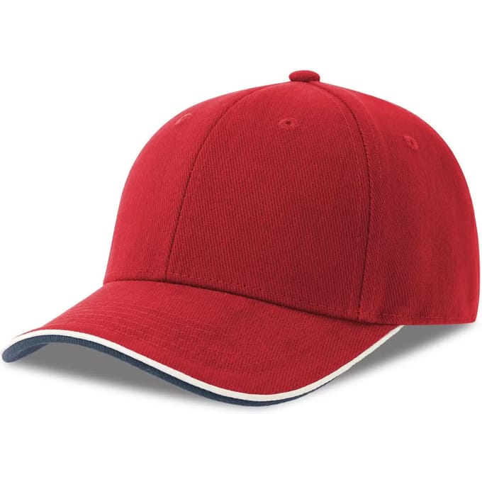Atlantis Headwear Pilot Piping Sandwich-S Cap AT698 - Red - One size