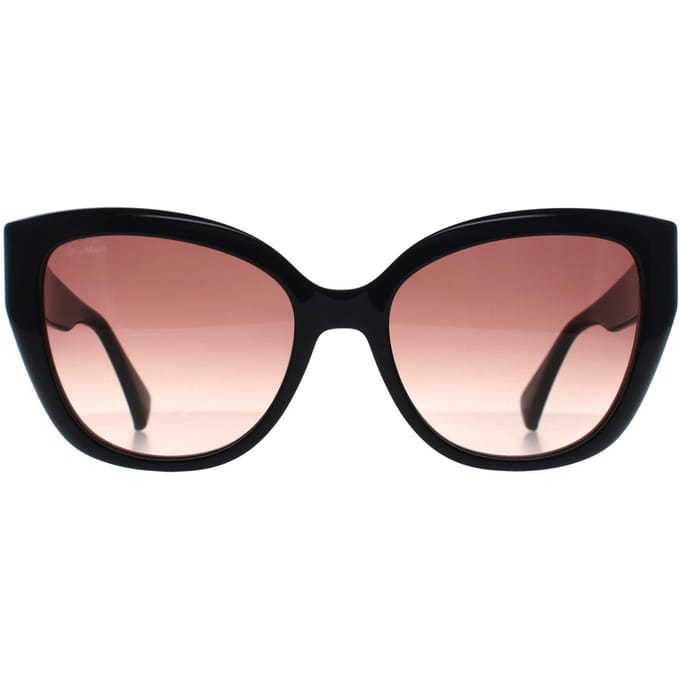 Max Mara Cat Eye Womens Shiny Black Smoke Grey Gradient MM0040 Logo 11